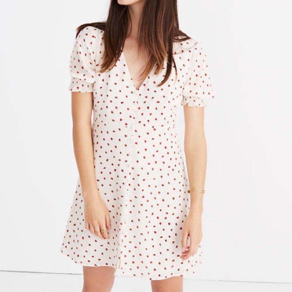 Madewell Silk Clover Button-Front Dress 6